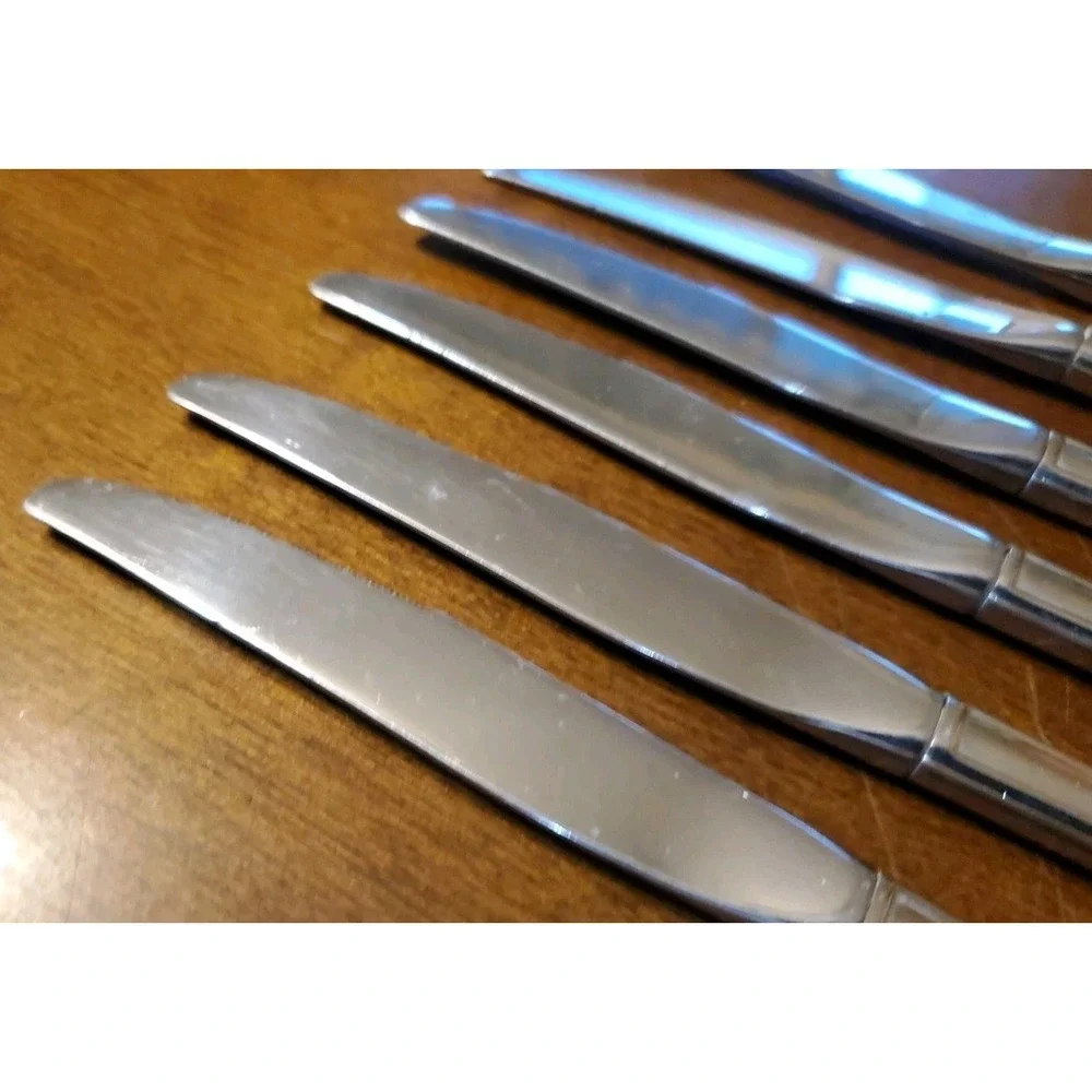 6 Oneida USA BANCROFT Dinner Knives Stainless‎ Flatware